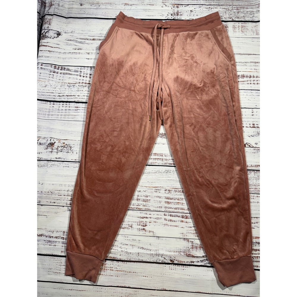 Felina Womens Velour Jogger Pants dusty rose Velvet Sweatpants XL